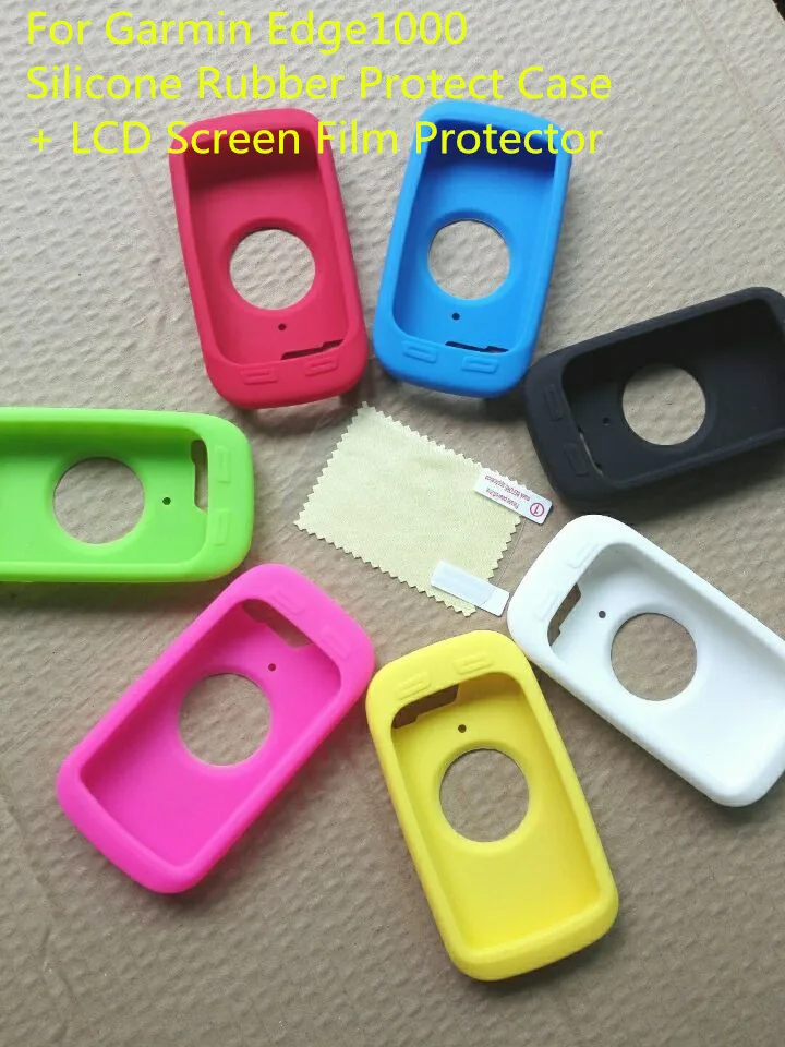 HOT!For Garmin Edge 1000 Outdoor Cycling computer Silicone Rubber Protect Case + LCD Screen Film Protector free shipping | Спорт и