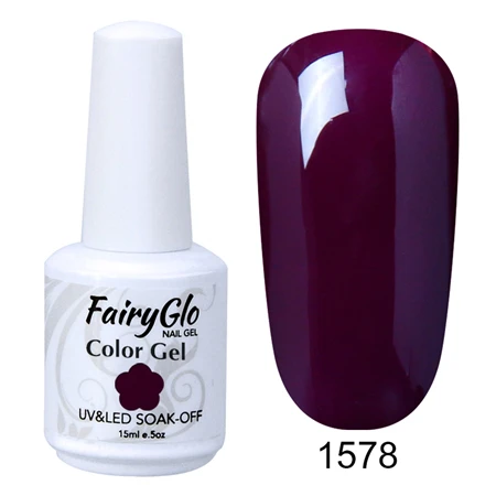 FairyGlo 15 мл Гель-лак замачиваемый чистый цвет ногтей Гель-лак Vernis Полупостоянный УФ-гель для ногтей маникюрный лак - Цвет: G1578