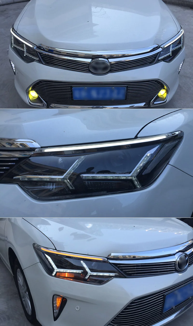 Для Toyota Camry, автомобильный Стайлинг светодиодный фонарь для бровей дневные ходовые огни DRL с желтым сигналом поворота