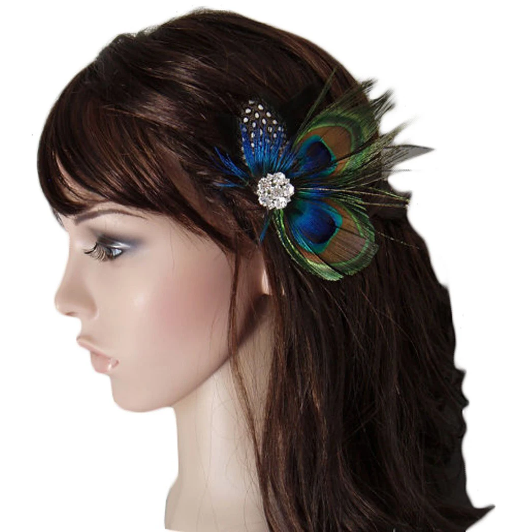 Милый зажим для волос с перьями павлина|hair pick|clip hairclip hair rollers |