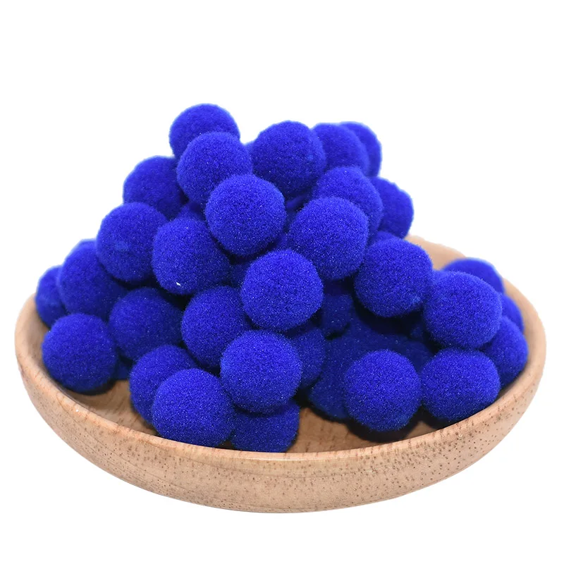 royal blue Плюшевый помпон 15 мм 20 мм 25 мм Мягкие помпоны пушистые плюшевые шарики помпоны пушистый шар ручной работы материал для прополки домашний декор - Цвет: royal blue