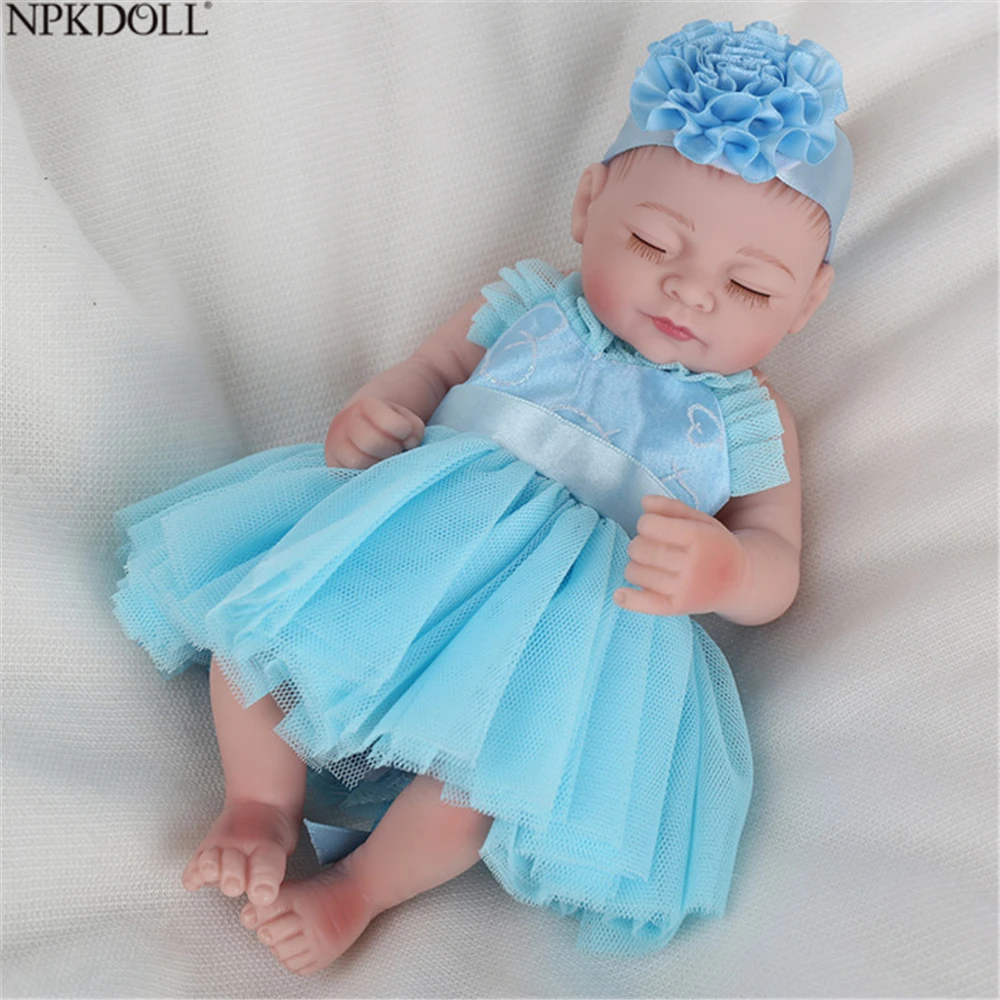 NPKDOLL 10 дюймов Bebe Reborn Младенцы силиконовая кукла мини Развивающие игрушки для