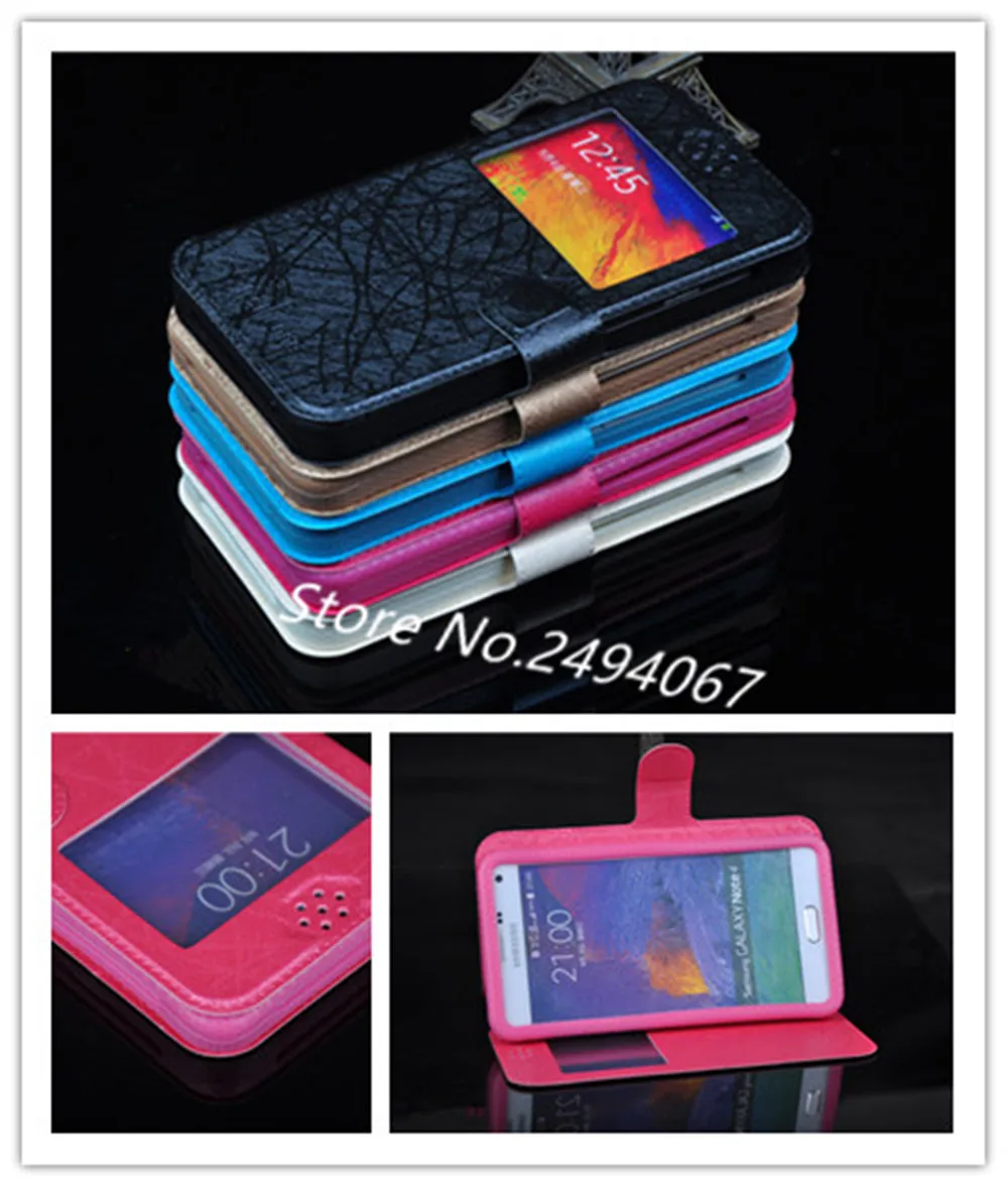 Для DOOGEE F5 4G Case Роскошный Кожаный Силиконовый Флип Случай1 с Вид из Окна ТПУ и Kickstand