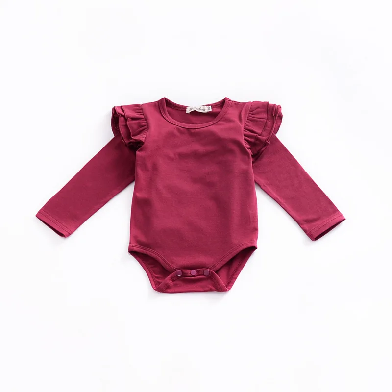 2018 Мода новорожденных сплошной Цвет красный ребенок Onesie Детские боди малышей с