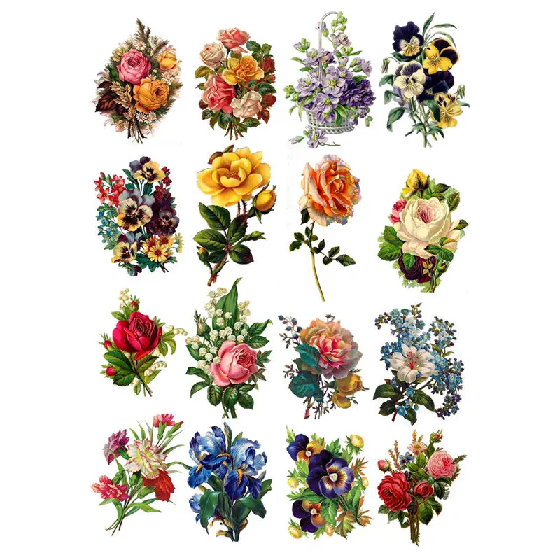 2pcs/lot Spring Colorful Flower Decoration Mohamm Planner DIY Sticker Album Notebook Agenda Toy Stickers Scrapbooking - Цвет: sz05309