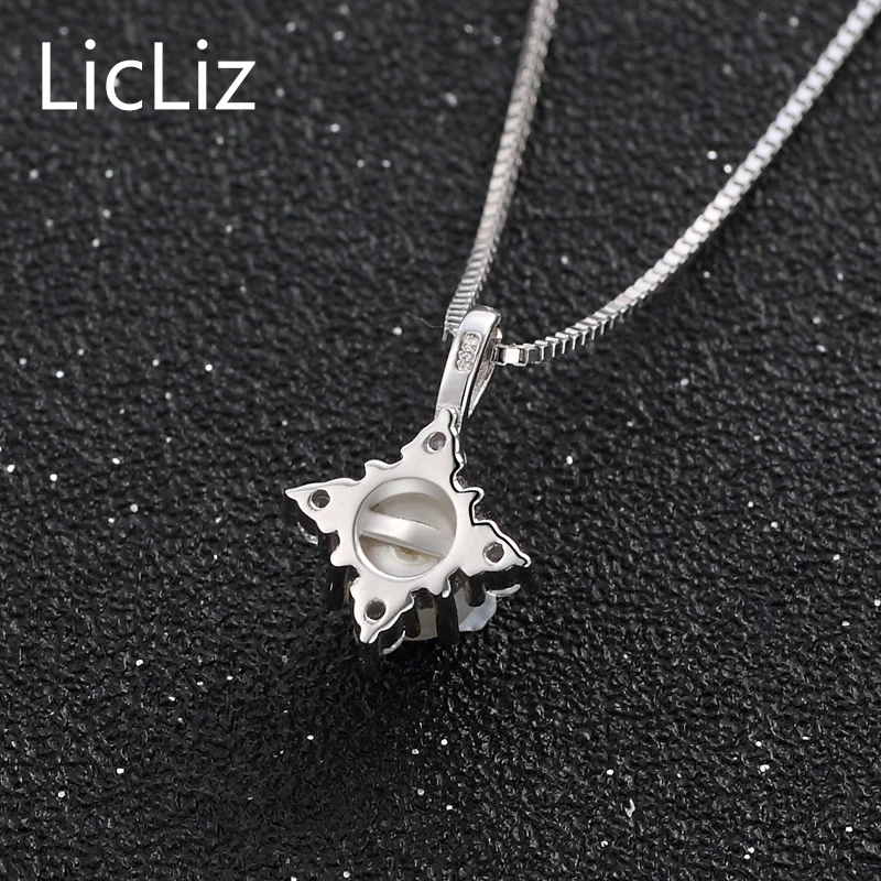 LicLiz 925 пробы серебряные подвески из пресноводного жемчуга для ожерелья с