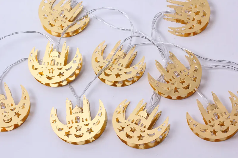 10 шт. в форме Луны фонарь Гирлянда Свет украшения ИД Мубарак мусульманские на