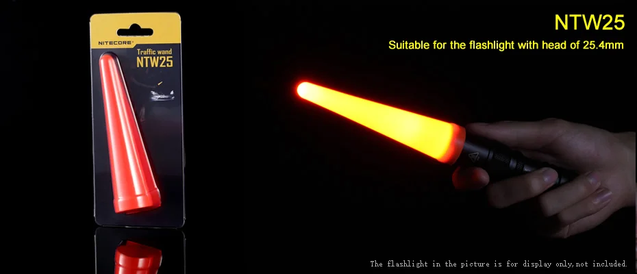 NITECORE NTW25 светодиодный светильник, светорассеиватель, конусный наконечник, подходит для вспышки, светильник с головкой 25,4 мм, красная Защитная палочка