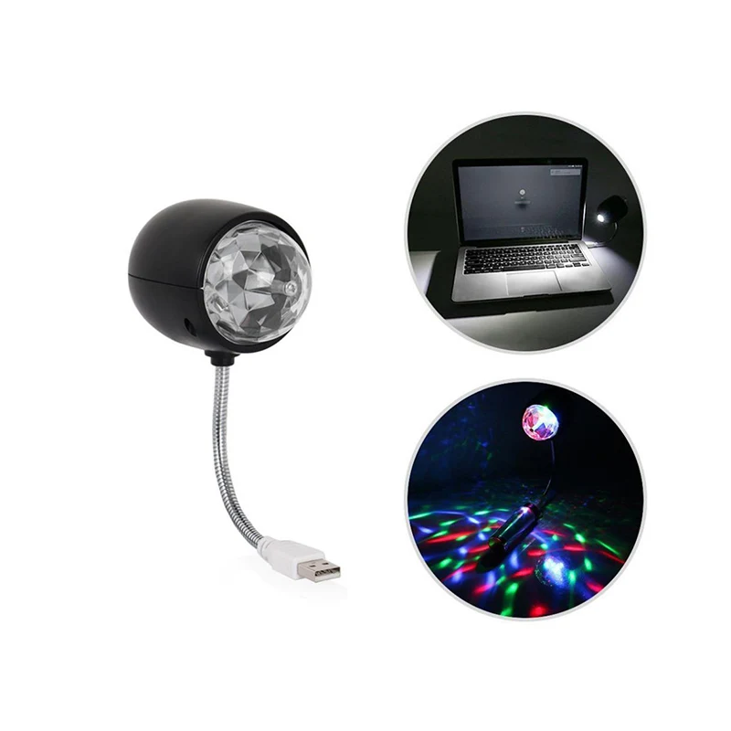 USB 4W RGB Светодиодный сценический светильник кристалл магический шар лазерный