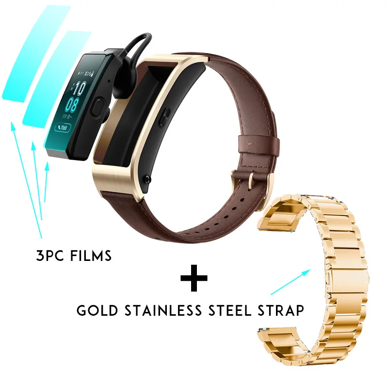 huawei Band B5 умный Браслет цветной экран здоровье водонепроницаемый Bluetooth Сенсорный экран полный сенсорный научный сон - Цвет: Brown n gold strap