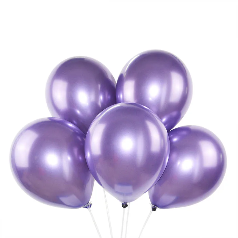 purple 5 шт Модные металлические воздушные шары Свадебные латексные шары «С Днем Рождения» толстые двухслойные воздушные шары Гелиевый шар вечерние украшения - Цвет: purple