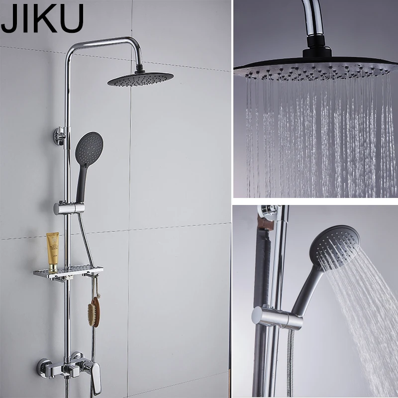 JIKU, кухонная АБС-пластиковая душевая головка для ванной комнаты, большая панель, круглая хромированная дождевая головка, водосберегающая, классический дизайн, G1/2, дождевая душевая головка