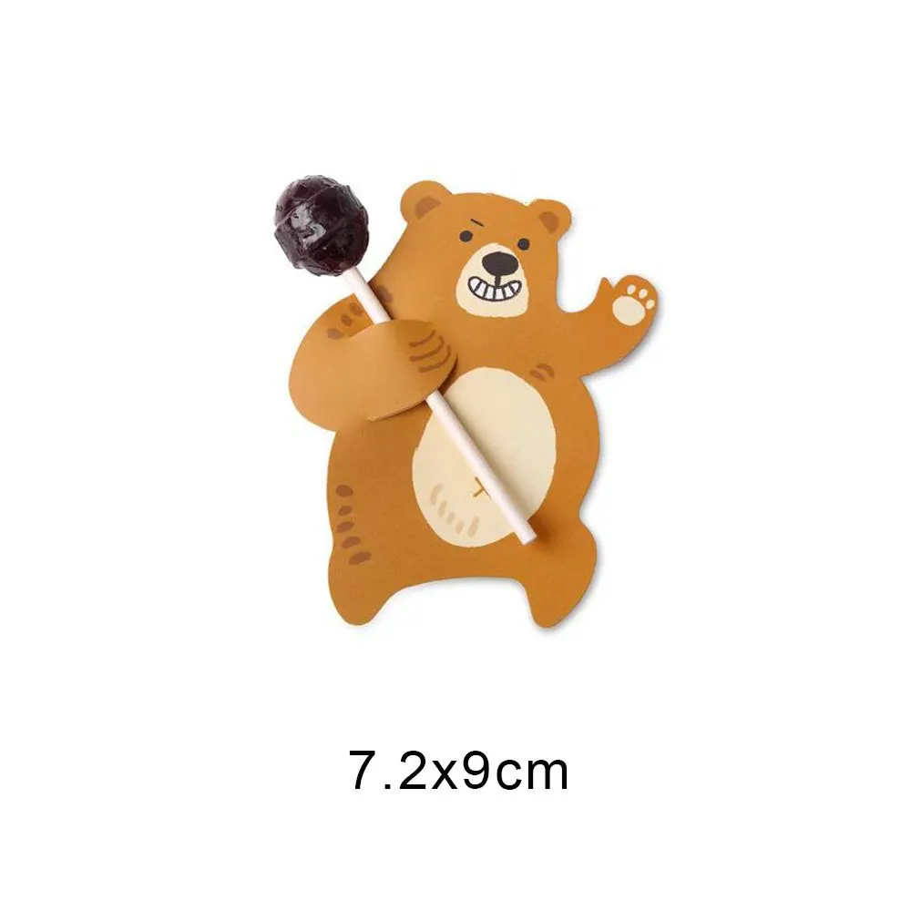 bear 15 шт. милые животные кролик медведь утка конфеты леденец Декор карты Свадьба Рождество День рождения конфеты подарок аксессуары поставки - Цвет: bear