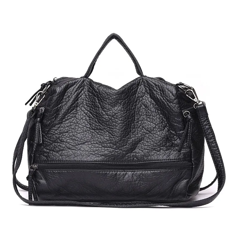 High Capacity Washed Leather Crossbody Bags For Women 2020 Luxury Quality Handbags Female Designer Briefcase Travel Bag | Багаж и сумки