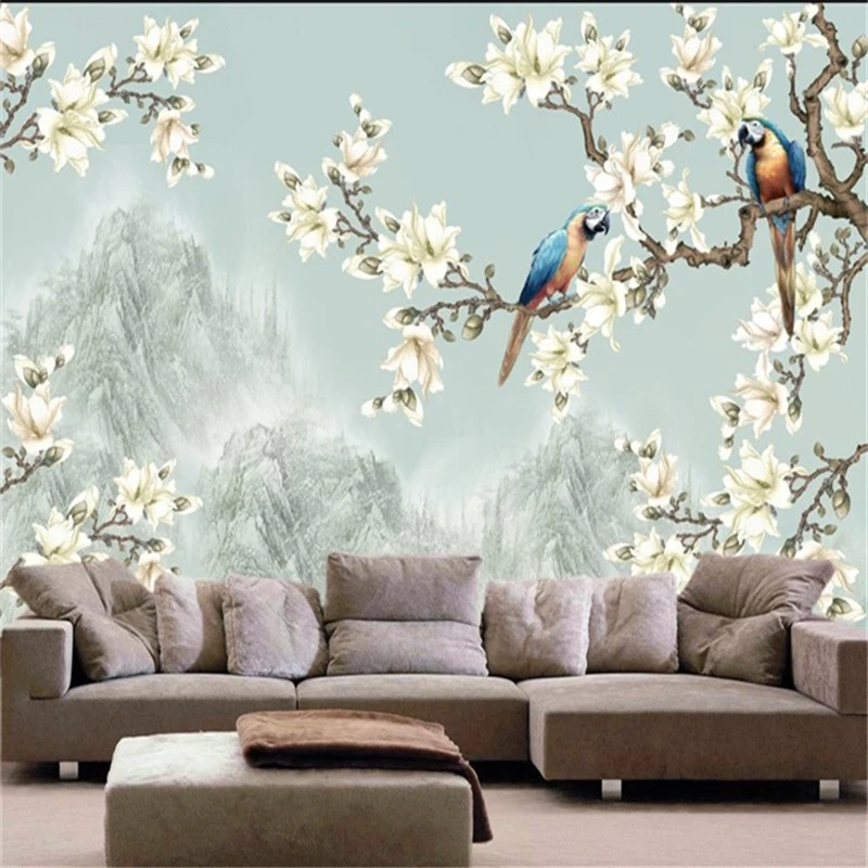 3d бесшовные обои в стиле Раскрашенные вручную абстрактные Большие весы дерево