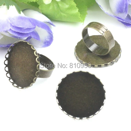 Оптовая продажа настройки кольцо аксессуары 100 шт. латунь античная бронзовая