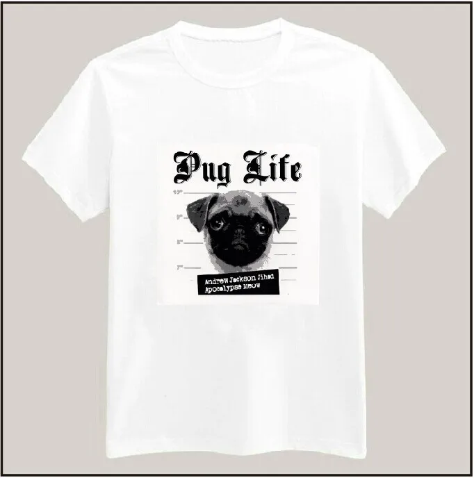 Модная женская футболка Pug Life собака милый хипстер с принтом белые повседневные