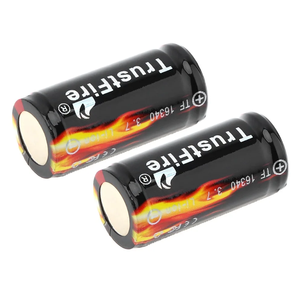 2 шт. TrustFire 3 7 V 880mAh Высокая емкость TF 16340 CR123A литий ионный аккумулятор для