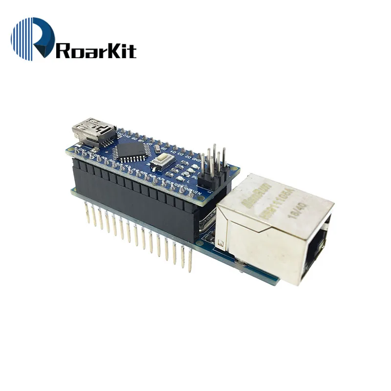 1 шт. сетевой экран V1.0 ENC28J60 для Arduino Kit + совместимый модуль веб сервера CH340G Nano 3 0