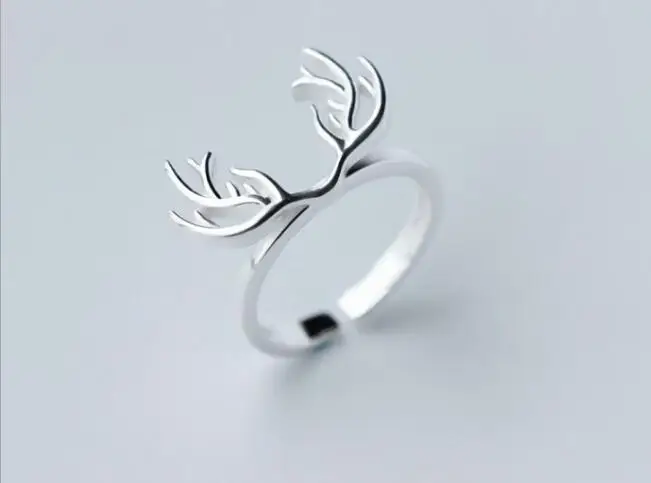yiustar Silver Animal Antler ring Adjustable Christmas gift rings for women | Украшения и аксессуары