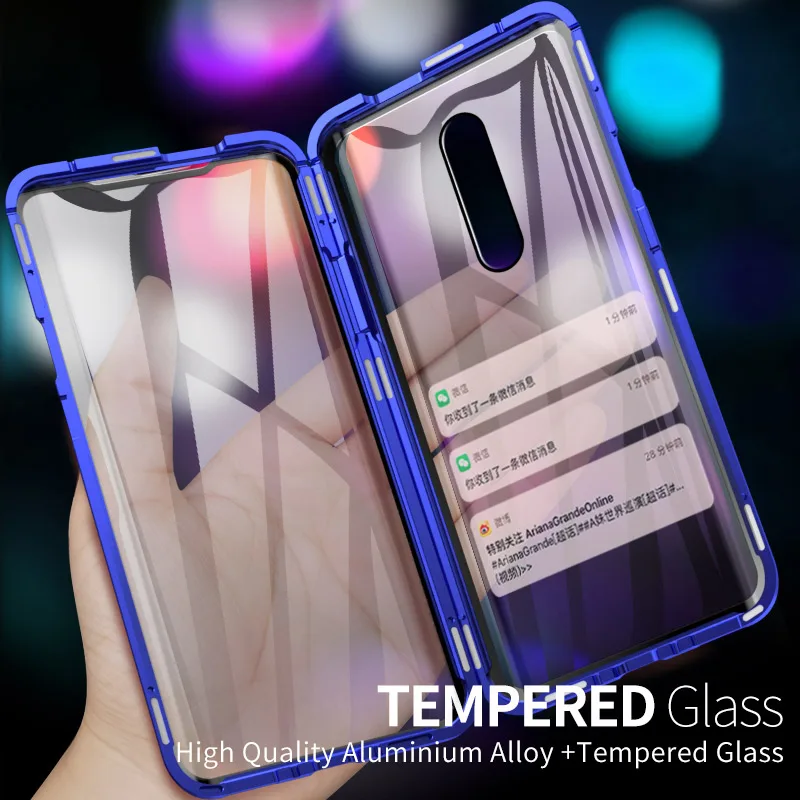 Передняя Задняя стеклянная Магнитная Крышка для Oneplus 7 Pro Роскошный чехол