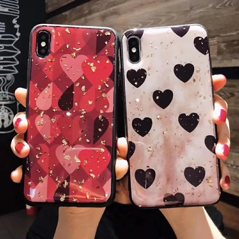 For Huawei Mate20 Lite Pro Mate10Pro Nova3i PSmart Case Shiny Sequins Love Heart Soft Girly P20Pro P20Lite P10 Plus Cover |