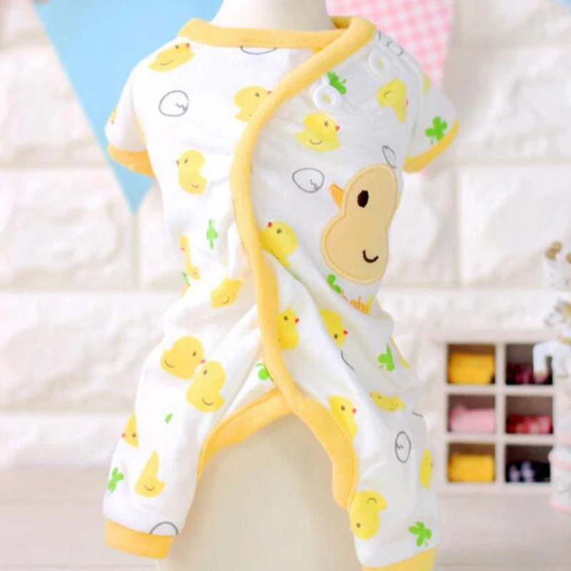 New Cartoon Print Pet Dog Pajamas Cotton Soft Comfortable Sleepwear Cute Puppy Teddy Jumpsuit Clothes | Дом и сад