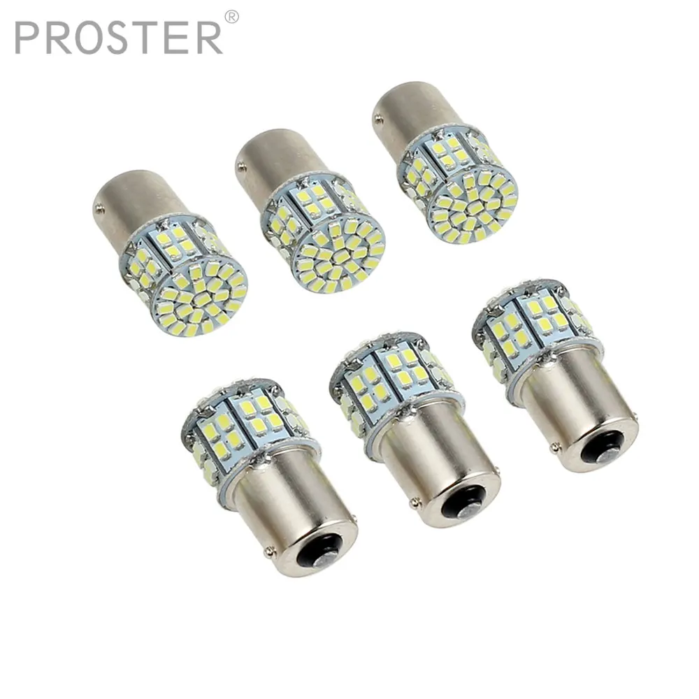 Proster 6x супер яркий DC 12 В 1156 включить свет 50leds обратный Автомобильные светодиодные