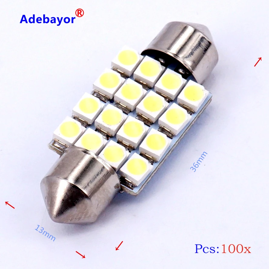 3528x36 мм 16 SMD светодиодсветодиодный белая Автомобильная купольная гирлянда