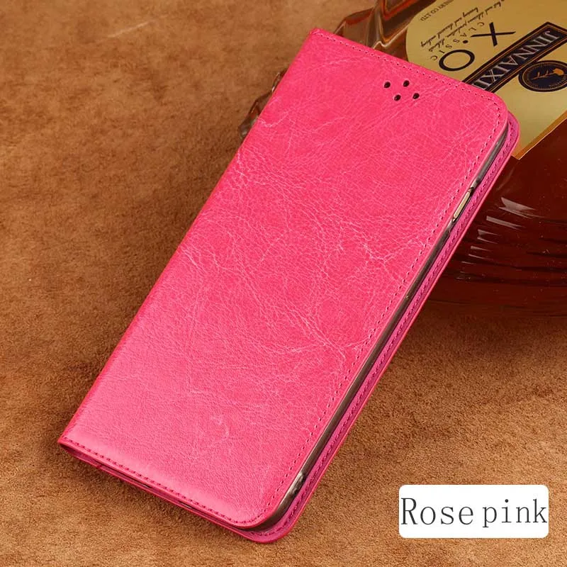 04-Rose pink Роскошный флип-чехол из натуральной кожи для Xiaomi Redmi 3 S, плоский и гладкий воск и масляная кожа, силиконовая внутренняя оболочка, чехол для телефона - Цвет: 04-Rose pink