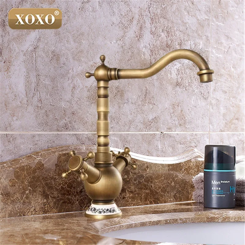 Смеситель для раковины XOXOAntique 50081BT с поворотом на 360 градусов|brass faucet|sink mixerfaucet bathroom
