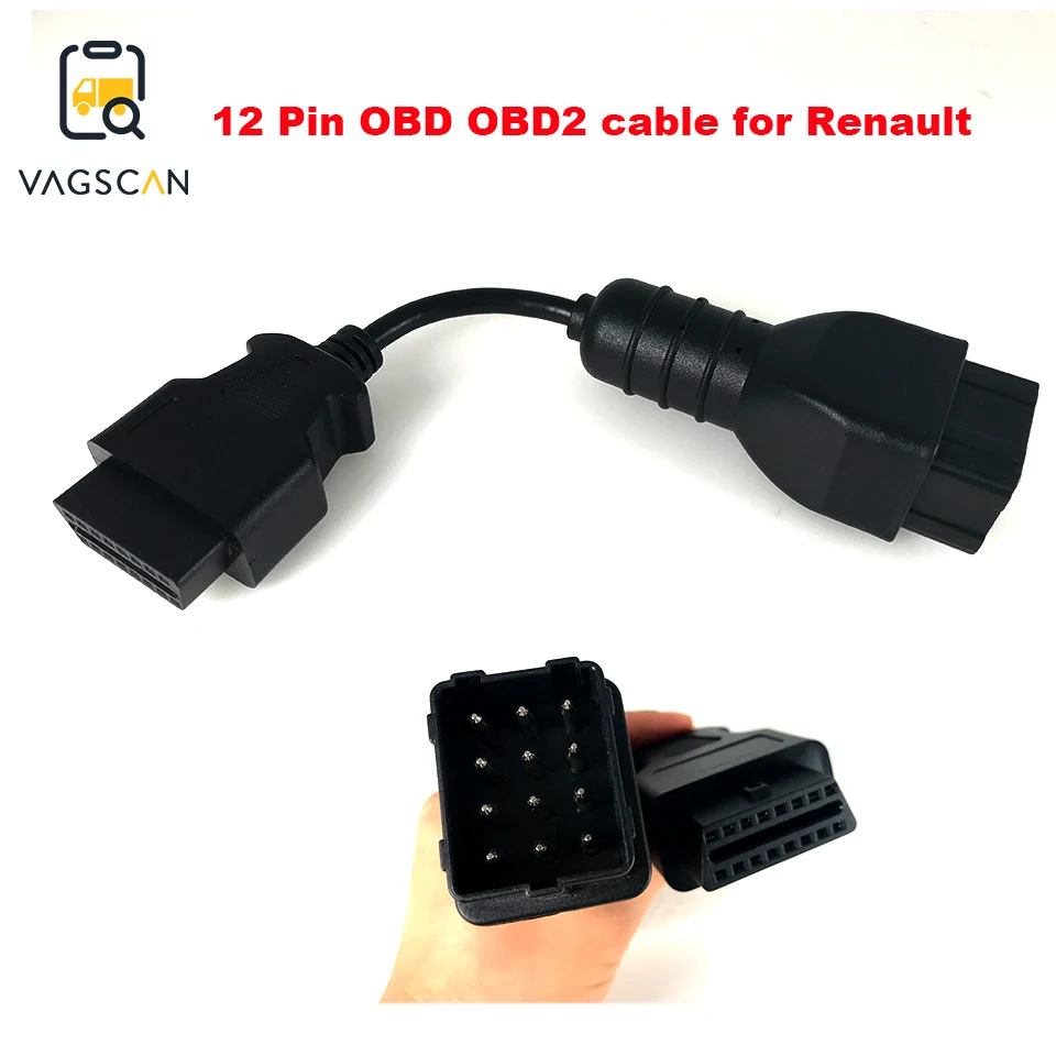 12-контактный гнездовой адаптер OBD2 для Renault инструмент диагностики тяжелых