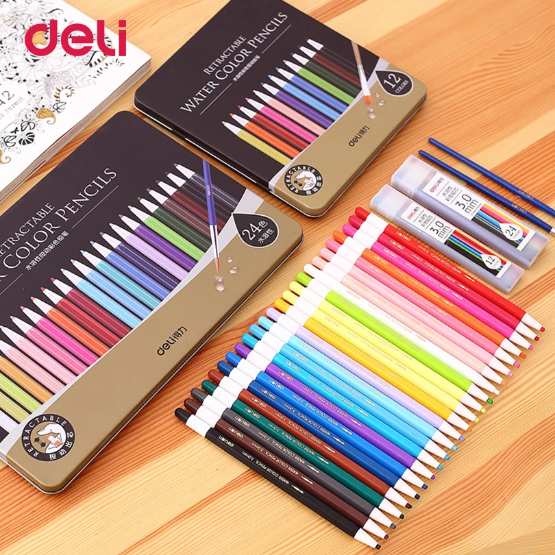 Deli школьные принадлежности цветные карандаши акварельные Цветные Карандаши для