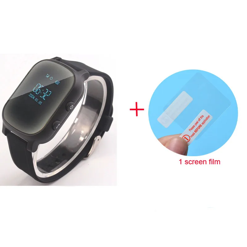 Black Package A Умные часы T58 со стеклянными пленками, gps, Смарт-часы с поддержкой sim-карты, gps искатель, носимый трекер активности для детей и взрослых - Цвет: Black Package A