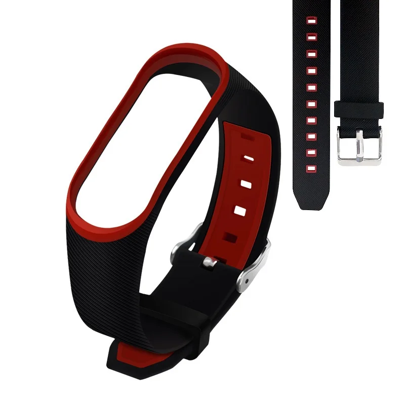 Black red Браслет mi band 4 и 3, сменный ремешок для Xiaomi mi, цветной ремешок, браслет против потери, браслет для Xiaomi mi Band 3 - Цвет: Black red