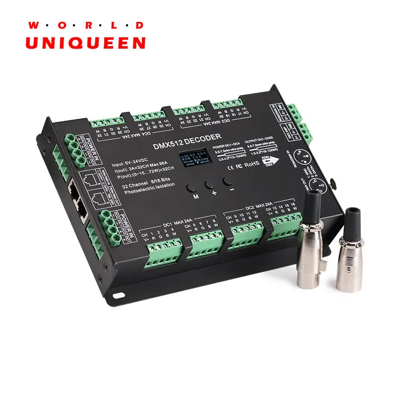 Супер многоканальный 32CH DMX512 декодер мощности для освещения 4 сторонний DC5 24V