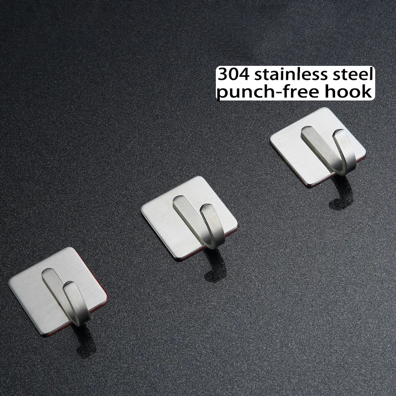5 PCS 304 Stainless Steel Self Adhesive Hooks Kitchen Bathroom Shower Hanger for Towel Key and Kitchenware | Обустройство дома