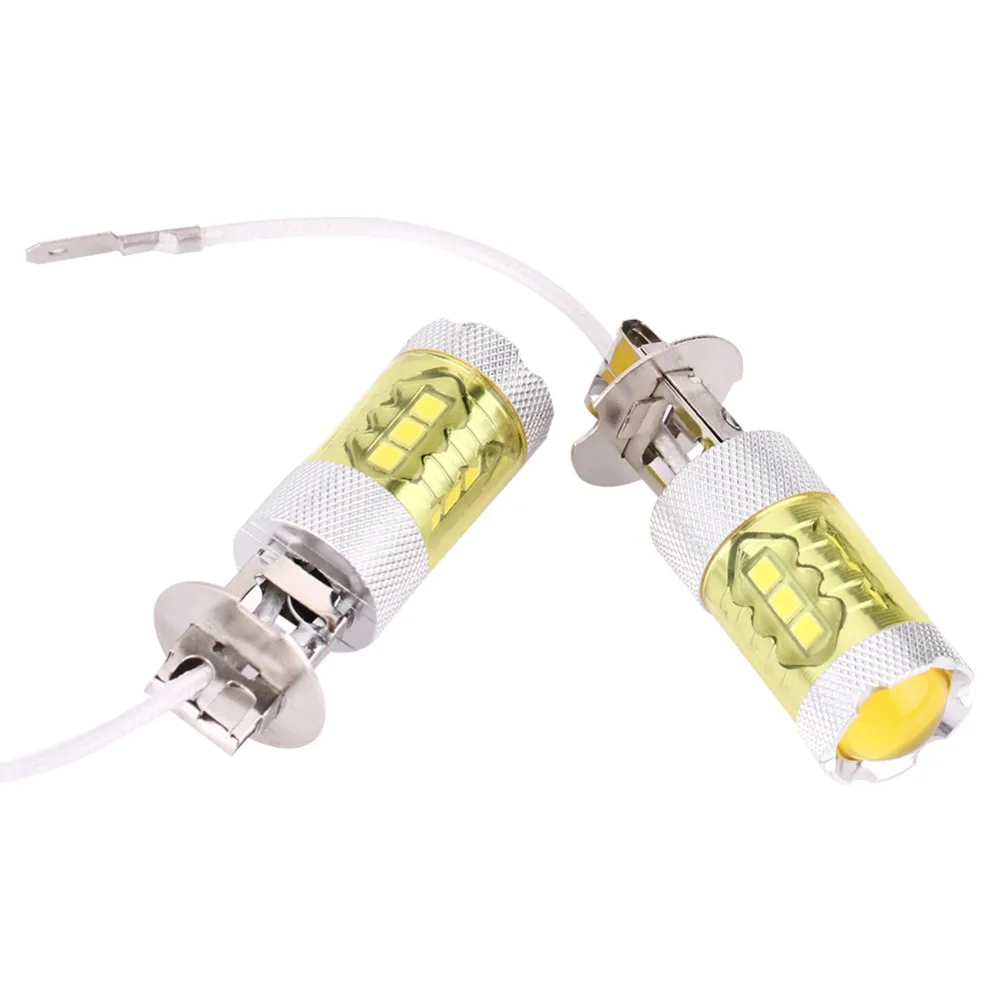 1 пара/2 шт 12-24 в 80 Вт H3 16SMD светодиодный желтый автомобильный противотуманный фонарь лампы