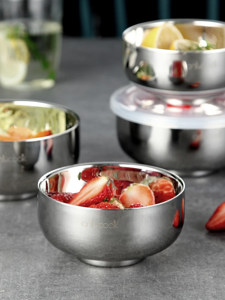 Чаша из нержавеющей стали Onlycook толстая двухизоляционная миска для супа