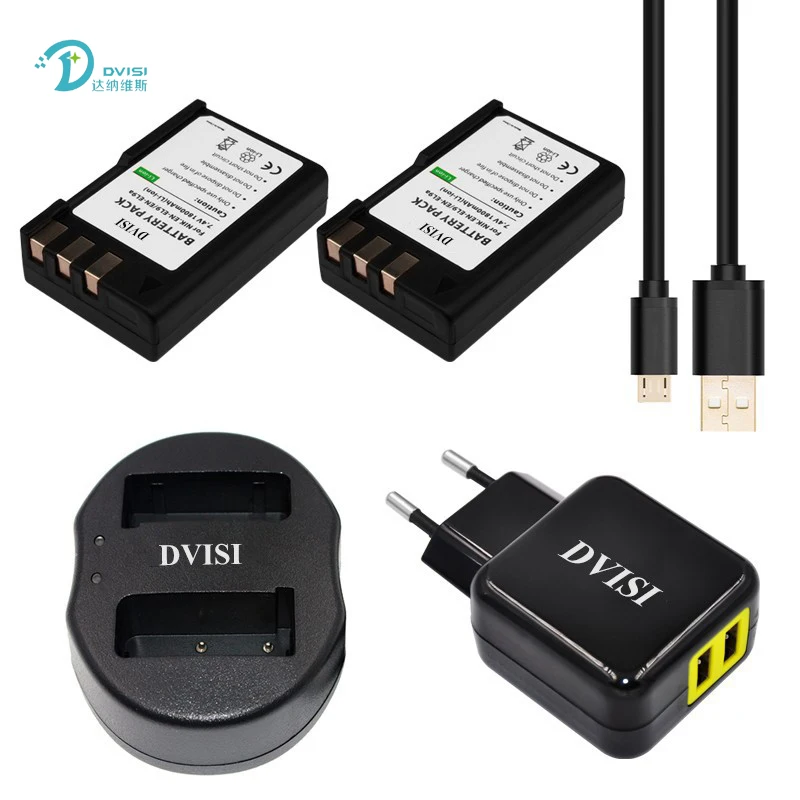 2 шт. встроенная батарея с USB портом и двойным зарядным устройством|en el9a battery|en