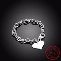 lekani luxury 925 sterling silver bracelets heart charm bracelet high quality men women fashion silver bracelet fine jewelry