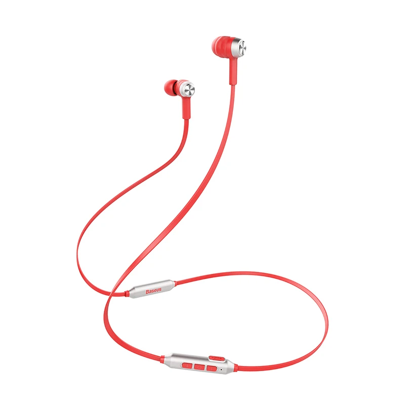 Baseus S06 Bluetooth наушники магнитные беспроводные наушники шейные наушники спортивные стерео наушники для телефона Auriculares с микрофоном - Цвет: RED