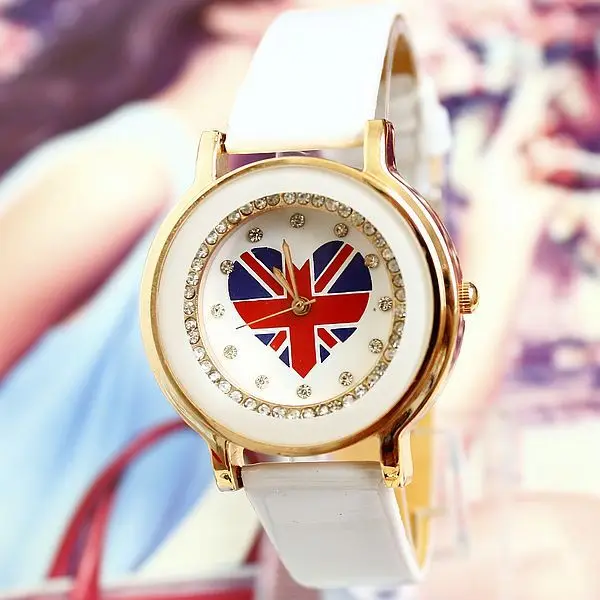 Free shipping Hot Fashion Partysu New Brands Cat Rhinestone Bracelet Chain Round Famous Women Dress Quartz Watches PU Leather | Наручные