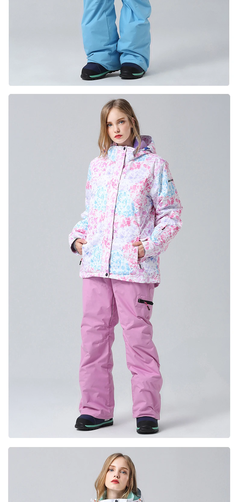 SEARIPE Winter Womens Ski suits High Quality Ski Jacket women Pants Snow Warm Waterproof Windproof Skiing And Snowboard jacket
