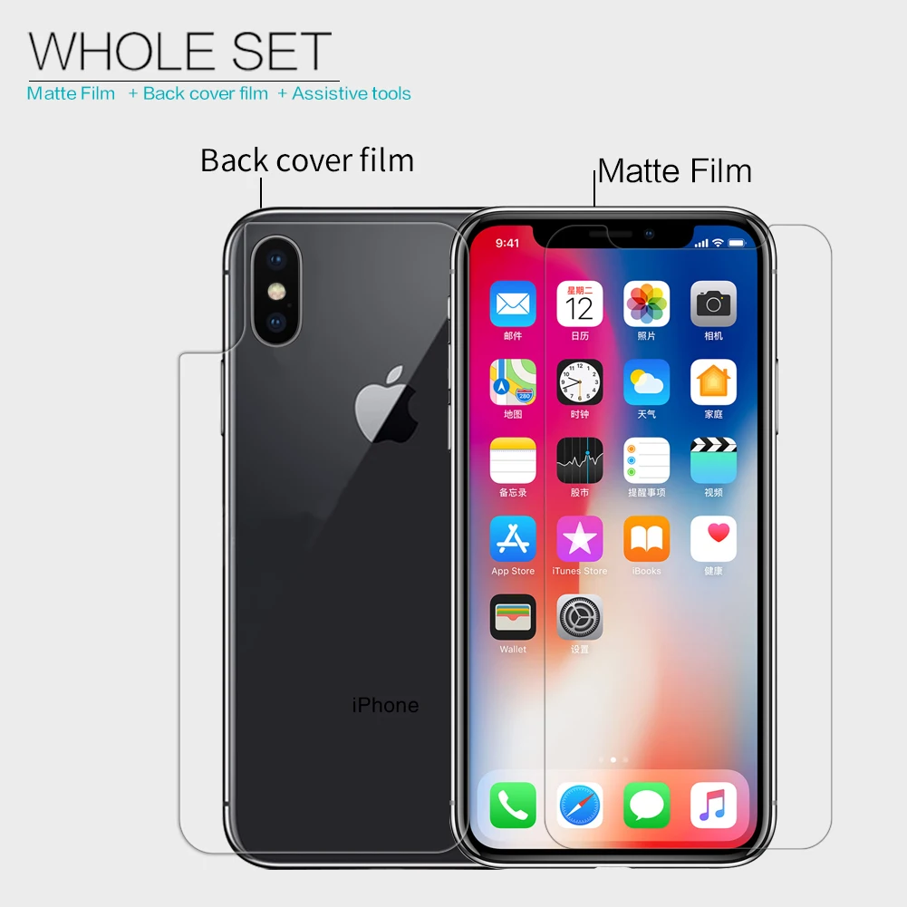 Антибликовая Защитная пленка Nillkin для iPhone X матовая защитная с защитой от