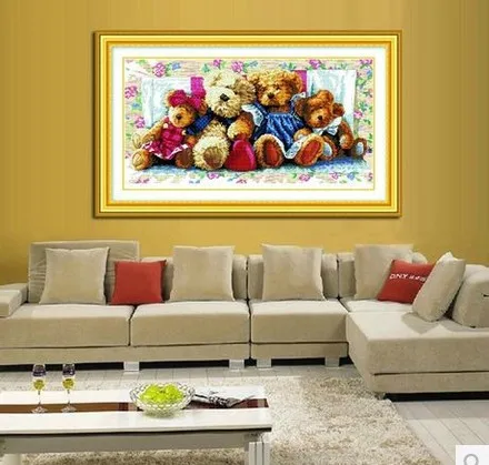 Набор для вышивки крестиком Bear family набор сделай сам с животными рукоделие