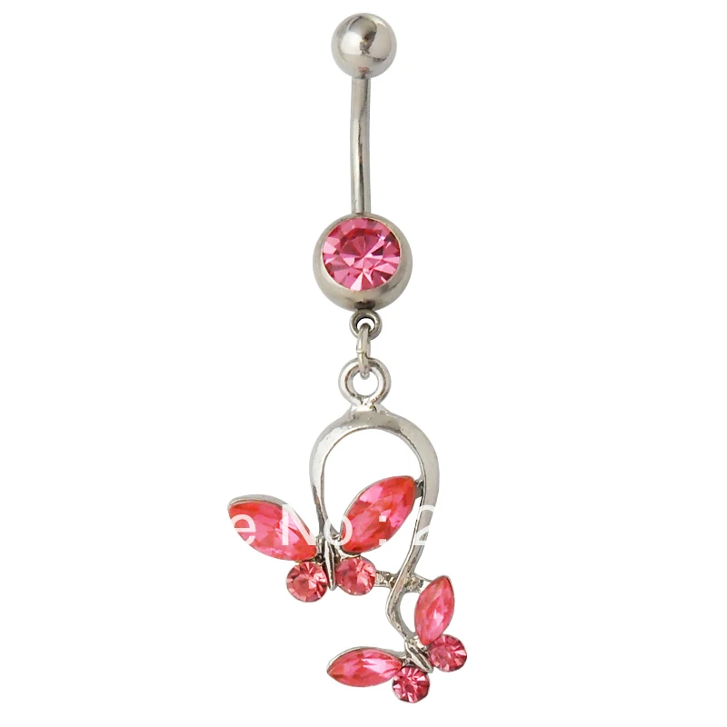 5 шт./партия, кольцо для пупка с бабочкой