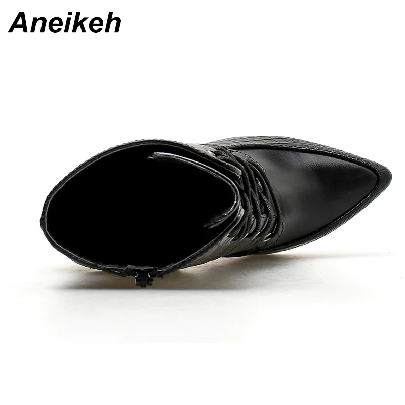 Женские ботинки челси Aneikeh большого размера 41 42 из искусственной кожи с узором и