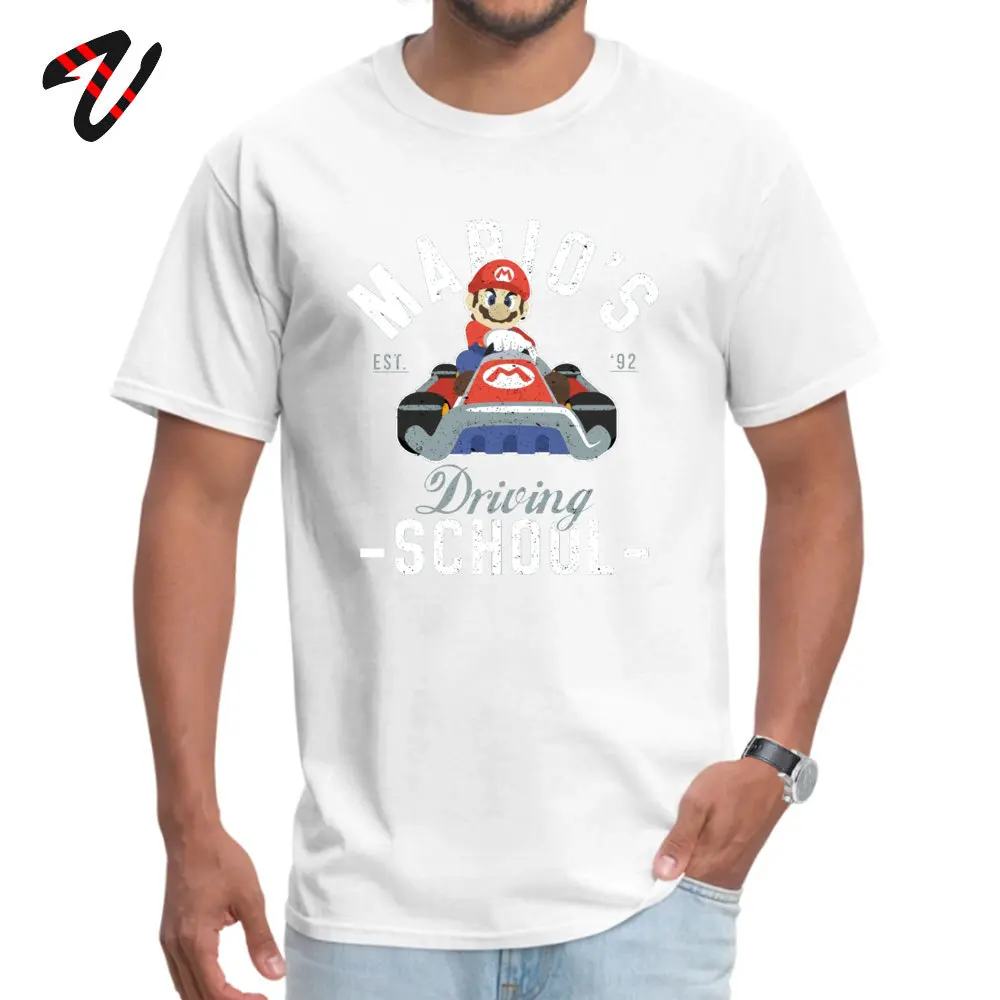 Футболка Super Kart Mario Drivier Car School, нормальная футболка для мужчин, игровая машина Mario Bros, футболка Van, чистый хлопок, лето-осень, Топы И Футболки