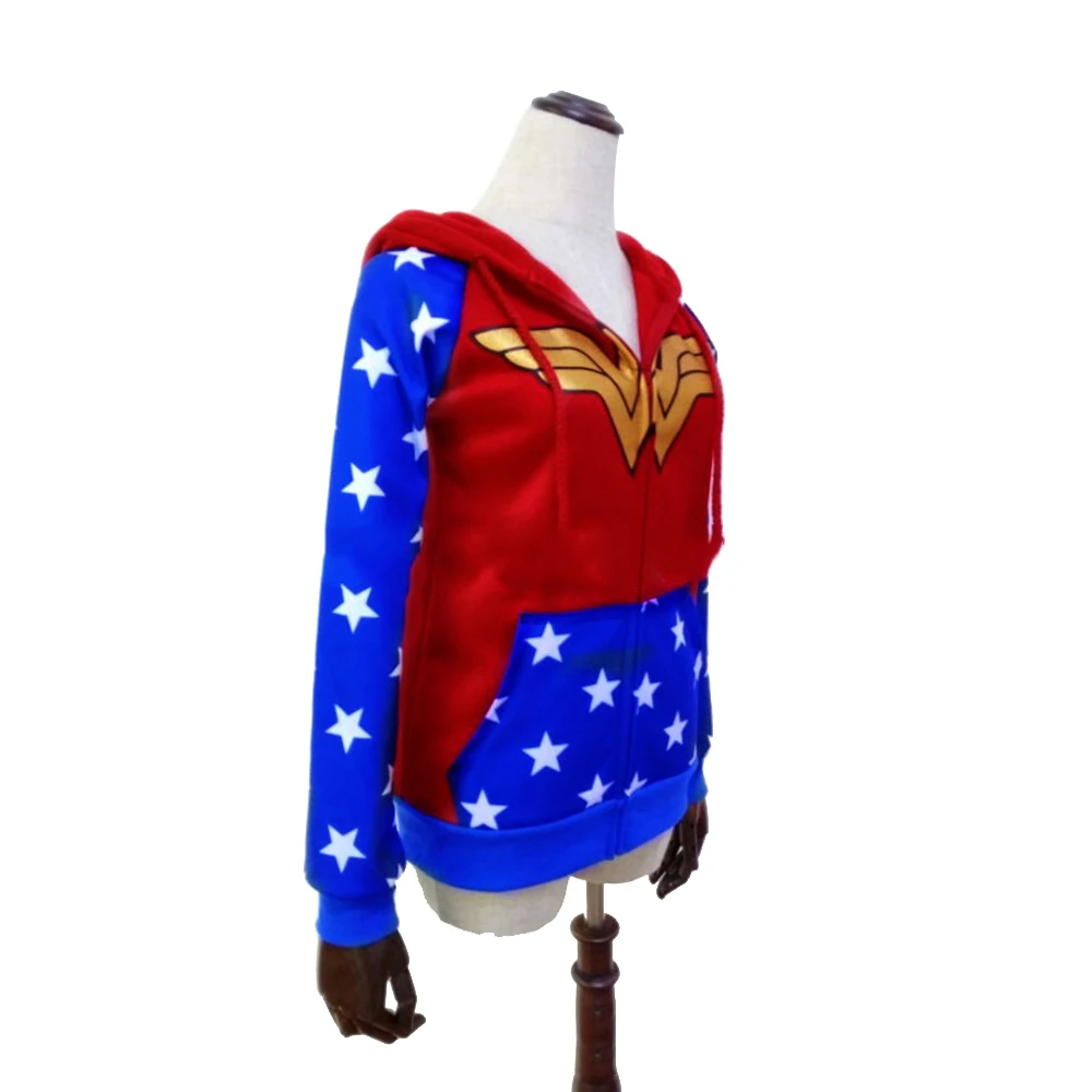 Wonder Woman Диана Принц косплей на молнии с длинным рукавом Толстовка Женская